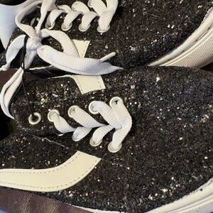 Sparkling Black Glitter Sneakers